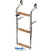 PIMAR SCALETTA INOX AISI 316 PIEGHEVOLE CON SCALINI IN LEGNO NAUTICA BARCA GOMMONE