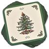 Spode Sottobicchieri con copertina rigida per albero di Natale, set di 6 (verde, 4 x 4)