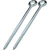 Aerzetix - C58290 - Set di 2 ganci a vite con occhiello anello Ø12x230mm per ponteggio tubolare - rete legno - fissaggio a parete - in acciaio - colore argento