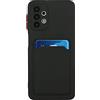 Miagon Opaco Portafoglio Custodia per Samsung Galaxy A53 5G,Slot Card Holder Porta Carte Cover Protettiva in Silicone Sottile Morbido AntiGraffio Case,Nero