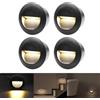 FWoche segnapasso led esterno, 3W 3000K IP65 in Alu, incasso per scale, 65mm luci scale con scatola da incasso illuminazione da parete, per Interno esterno giardino, guscio nero, 4 pezzi