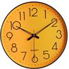 Topkey orologio da parete, 30,5 cm, silenzioso, senza clic con numeri arabi, orologio da parete rotondo decorativo per soggiorno, camera da letto, cucina (batteria non inclusa), giallo