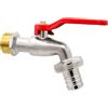 VARIOSAN rubinetto a sfera 10674, 3/4, ottone, nichelato, con raccordo per tubo flessibile