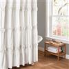 Lush Decor Tenda da doccia con motivo floreale increspato, in poliestere, bianco, 182,9 x 182,9 cm (larghezza x lunghezza), confezione da 1