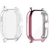 Moorovgi Cover Protettiva Compatibile con Amazfit GTS2,Antiurto Schermo TPU Protezione Custodia per Amazfit GTS2/Amazfit GTS 2E/Amazfit GTS2 ESIM (Trasparente+Rosa)