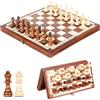 Syrace Scacchiera con Tavola Magnetica Scacchi da Viaggio, pieghevole in legno lavorato a mano, 11.4 inch, per 2 giocatori