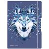 herlitz 50027262 - Taccuino flex con copertina intercambiabile, formato A4, 2 x 40 fogli, motivo: Wild Animals Wolf, 1 pezzo