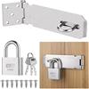 Fentar Lucchetto con Chiusura a Viti, Serratura Porta con Chiave per Giardino, Chiusura Hasp in Acciaio Inox, Chiavistello con Lucchetto per Camera da Letto Capannone Serratura Porta Armadio (16 cm)