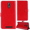 Dingshengk Rosso Custodia in Pelle Flip Caso Protettiva Cover Skin Wallet per BRONDI Amico Smartphone S Nero 5.7