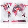 Declea Quadro Moderno planisfero fiorato carta geografica mondo - Quadro Stampa su tela moderna pronta da appendere con telaio in legno realizzato a mano