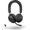 Jabra Evolve2 75 headset stereo senza cavo per MS Bluetooth, USB-A, nero
