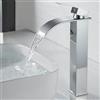 kisimixer Rubinetto Bagno Lavabo Alto Cascata, Miscelatore Lavabo Bagno Alto Cascata, Rubinetto Monocomando per Lavandino, Acqua Calda e Fredda Disponibile, Cromato
