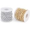 FASHEWELRY 2 rotoli di catena a maglia barbazzale, 10 x 6,5 mm, non saldata, in alluminio argentato e dorato, per la realizzazione di collane, gioielli e accessori fai da te, 10 m in totale
