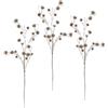 Flair Flower Mini rami di cardo artificiale rosa metallizzato, set da 3 pezzi, decorazione per piante di cardo prezioso, ramo, decorazione natalizia, fiore artificiale
