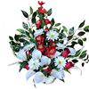 DRW Centro Fiori Artificiali Cimitero, Santi, Anniversari Rotondo Rosso e Bianco Calce, Margherite e boccioli 50 cm x 60 cm Altezza x 25 cm Profondità