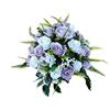 DRW Centro di Fiori Artificiali Cimitero, Santi, Anniversari Rotondo Rose Malve e Bianche Rotondo 38x38x32 cm Altezza