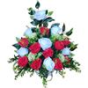 DRW Centro fiori artificiali Cimitero, Santos, Anniversari Rose bianche e rosse 55 cm Larghezza x 60 cm Altezza x 25 cm Profondità (Aprox)