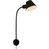 BRILONER - Lampada da letto flessibile, lampada da letto regolabile, interruttore a levetta, 1x presa E27 max. 10 watt, cavo incluso, nero, 55 cm