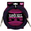 Ernie Ball Cavo per strumenti intrecciato dritto/dritto 5,5 m - viola/nero