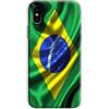 Mixroom - Cover Custodia Back Case in TPU Silicone Morbido per Apple iPhone XS Fantasia Bandiera Brasile F86