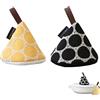 Vastsea 2 Pezzi Mini Guanti da Forno, Guanti da Forno Conici, Guanti in Cotone per Presine, Applica a per Cucinare e Cuocere in Cucina(Giallo,Nero)