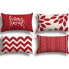 ZWJD Federe Confezione da 4 Decorativi Copricuscini Fodere Cotone Biancheria 30x50cm Quadrate per Cuscino per Divano Sedia Cuscini Camera da Letto Cuscini Arredo (30x50cm, Rosso)