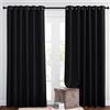 PONY DANCE Tende Oscuranti con Anelli Pannelli Divisori Tende Termiche Isolanti per Interni Curtains Camera da Letto Soggiorno Moderne 2 Pezzi L 200 x A 210 cm, Nero