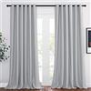 PONY DANCE Tende Soggiorno Moderne 2 Pezzi L 200 x A 245 cm - Tende Oscuranti per Interni Tenda Termica Isolante Freddo Tende Camera da Letto con Anelli, Grigio Chiaro