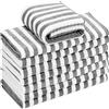 Gryeer Set di 8 strofinacci in microfibra, super assorbenti, morbidi e spessa asciugamani da cucina, 45 x 65 cm, Grigio