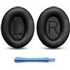 Hossom Cuscinetti Auricolari di Ricambio per Bose QuietComfort 35 ii, Cuscinetti Cuffie per Bose 15 QC15 QC25 QC2 QC35 QC45/ Ae2 Ae2i Ae2w SoundTrue & SoundLink, Morbida Memory Foam (Nero)
