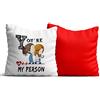 20Giugno Cuscino Grey's Anatomy MEREDITH GREY e CRISTINA YANG - You're my person - Tu sei la mia persona - Best Friends - Serie TV - Retro rosso - Mis. 40x40cm