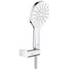 Grohe Rainshower 130 SmartActive 26580LS0 Soffione Doccia a 3 Getti, Ecojoy Portata Limitata a 9,5l/min, Set con Supporto, Bianco Rotondo, 130 mm, Set di 3 Pezzi