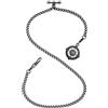 ManChDa Orologio da tasca Albert Chain orologio da tasca e catena, catena a T con ciondolo a bussola, catena a maglia barbazzale a 2 ganci antica barra a T da uomo.., 4. nero