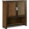 Relaxdays Mobile Pensile LAMELL, Armadietto con Portasciugamani, Mobiletto Bagno, Bambù, 66 x 62 x 20 cm, Marrone Scuro