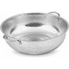 MGE World MGE - Scolapasta Perforato con Manico e Base - Scolatutto in Acciaio Inox con Maniglie e Base di Supporto - 25 cm