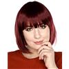 Prettyland parrucca da donna naturale opaca corta caschetto tutti i giorni bordeaux marrone scuro C119
