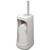 Tiger Tess, Portascopino con vano portaoggetti autoportante con scopino per il bagno Swoop®, flessibile Bianco/Grigio chiaro, 187x145x454mm