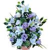 DRW Centro Fiori Artificiali Cimitero, Santos, Anniversari Rose malve e bianche e lilium 50 cm Larghezza x 60 cm Altezza x 25 cm Profondità (Aprox), 03-22