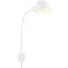 BRILONER - Lampada da letto flessibile, lampada da letto regolabile, interruttore a levetta, 1x presa E27 max. 10 Watt, cavo incluso, bianco, 55 cm