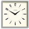 Jones Clocks® Box Orologio a parete | Orologio quadrato retrò | 25cm | Grigio | Numeri facili da leggere | Orologio perfetto per cucina o da ufficio