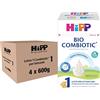 HiPP - Latte 1 Bio Combiotic in Polvere, dalla Nascita Fino al 6° Mese, 4 Confezioni da 600 gr