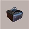 LUCGEL 10 Pz Scatola per Confezione Regalo Porta Panettone Basso da 1 Kg in Cartoncino Nero grafica Stelle 245x245H130mm