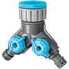Cellfast Distributore Doppio Attacco per Tubo da Giardino Ramificazione Regolazione Continua Rubinetto G3/4 G1 cellPRO