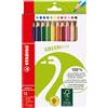 STABILO - Matita colorata triangolare Ecosostenibile - GREENtrio | Astuccio da 12, Colori assortiti