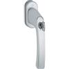 HOPPE 11780393 LIÈGE Maniglia per finestra - Cilindro di bloccaggio a pulsante, argento anodizzato, Vierkantstift: 7 x 40 | Silber eloxiert