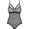 Obsessives Dessous Obsessive body donna nero aperto all'inguine, nero rose aperto, L-XL