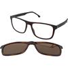 Carrera Carrera 8053/CS 086/SP | Occhiali da Vista con Clip da Sole | Prova Online | Unisex | Plastica | Rettangolari | Marrone, Havana | Adrialenti