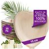 Waipur Piatti in Foglia di Palma Ecologici - 25 Pz Cuore 15 cm - Stoviglie usa e getta Biodegradabili Eleganti - Leggeri e Resistenti - Naturali e Compostabili - Simile al Bamboo e al Legno