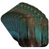 3dRose Teal Distressed Country Wood Effect Sottobicchieri, Ceramica Legno, Multicolore, 4.25 Inches, 8 unità