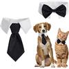 cobee Papillon per cani e gatti con collare da smoking, 2 pezzi regolabile per cani e gatti papillon per animali domestici da sposa papillon formale per cuccioli collare per smoking